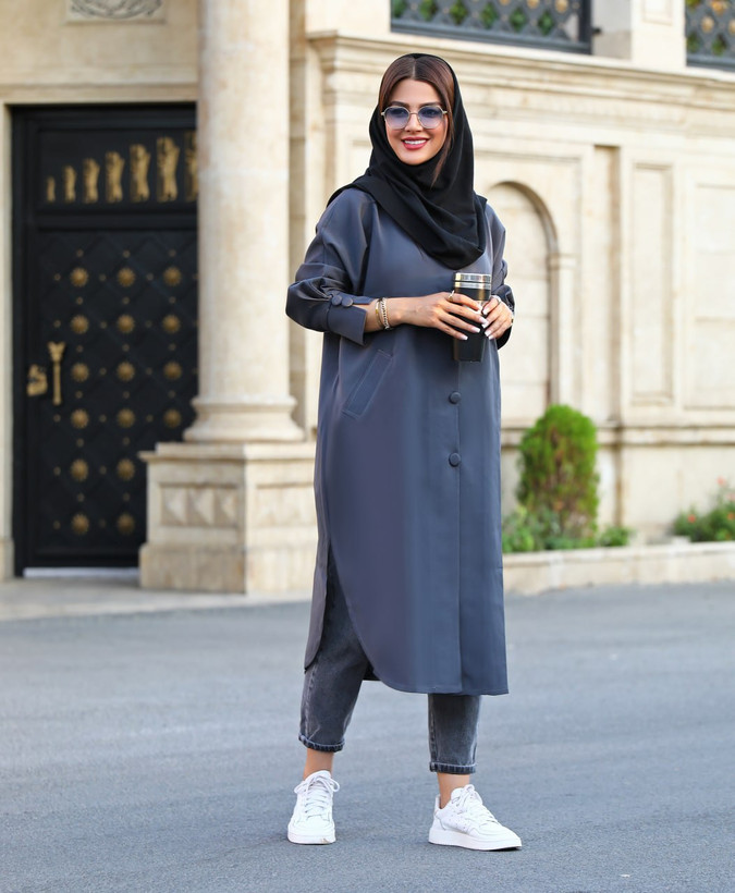 خرید مانتو مشکی اسپرت دخترانه