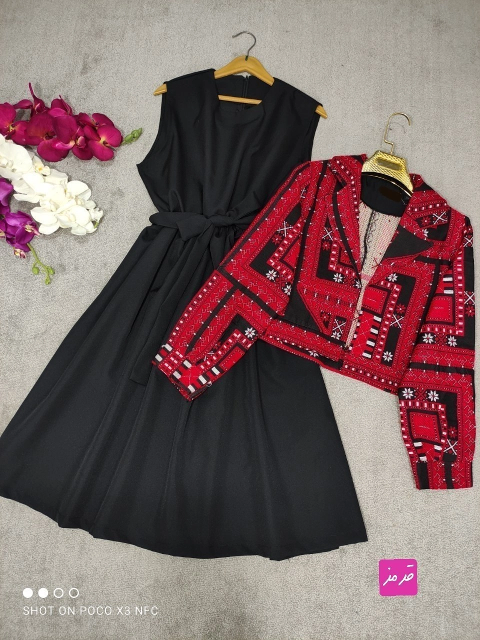 کت سارافون دخترانه تافته سوزن دوزی