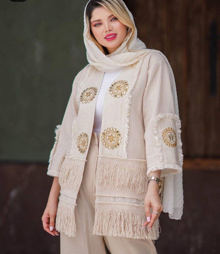 ست مانتو شلوار زنانه لنین فری سایز