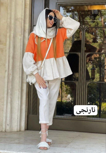 ست مانتو شلوار زنانه جنس شانتون فری سایز