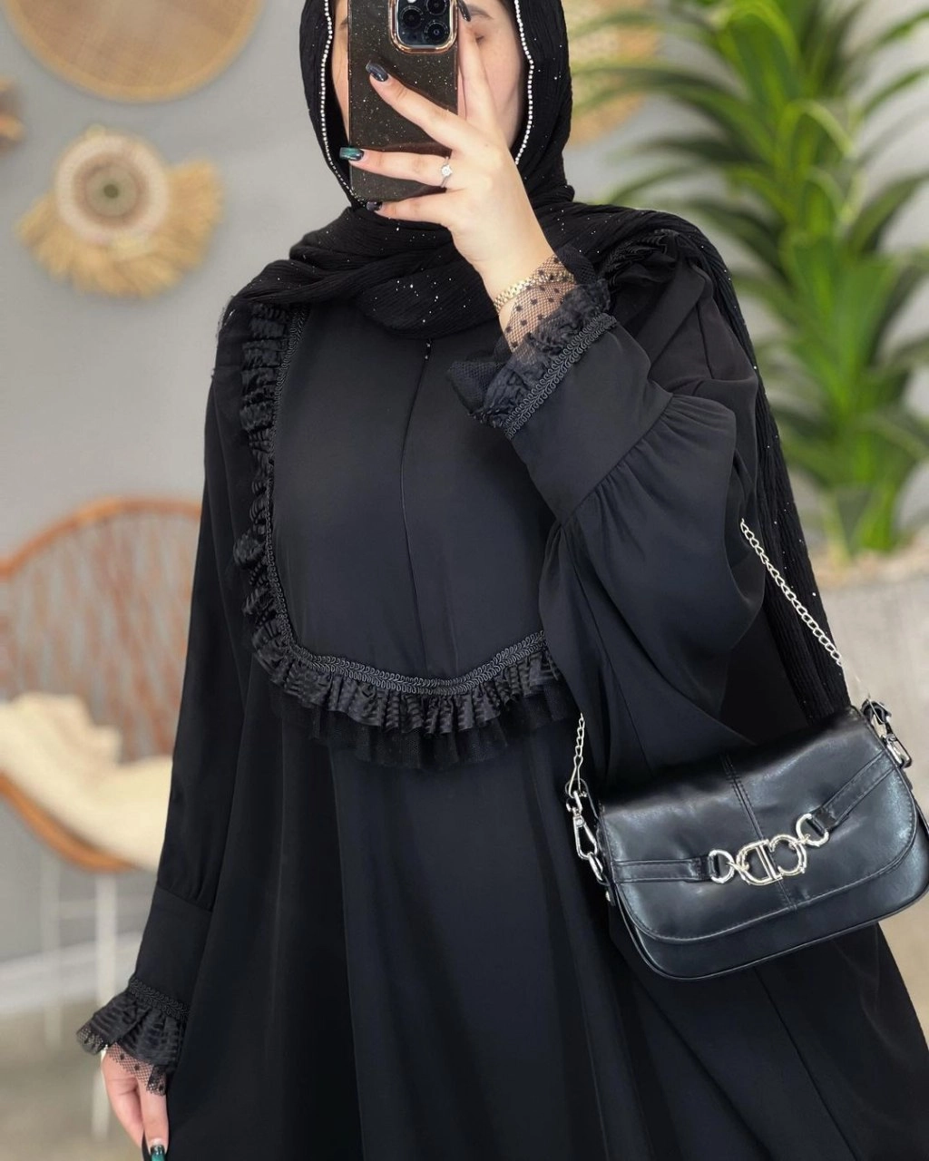 مانتوعبایی زنانه مدل عباالیزه جنس بابوس سایزبندی فری سایز38تا48