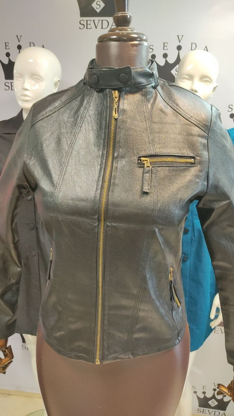 کت چرم کوتاه شیک زنانه