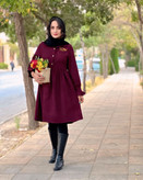 مانتوپاییزه زنانه مدل پرگل جنس مخمل کبریتی