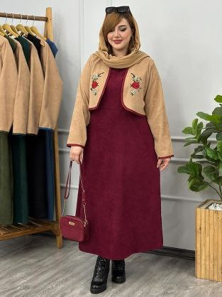کت سارافون زنانه پاییزه مدل شمیم گلاریس جنس مخمل کبریتی سایزبندی فری سایز 38تا46