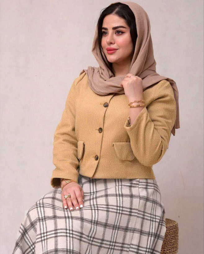 کت دامن پشمی زنانه جنس کبریتی ریز جنس دامن موهرپشمی سایزبندی 38تا46