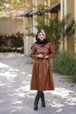 پالتو چرم بلند زنانه