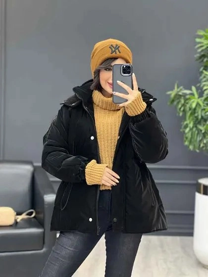 کاپشن کوتاه گرم دخترانه جنس سلیکونی وپشم شیشه گرم بالاآستردارضخیم ارسال رایگان
