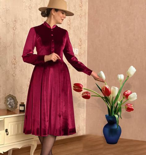 خرید پیراهن شیک مخمل زنانه