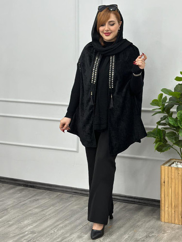 شنل مخمل پاییزه زنانه مدل شاناجنس مخمل سایزبندی فری سایز38تا46