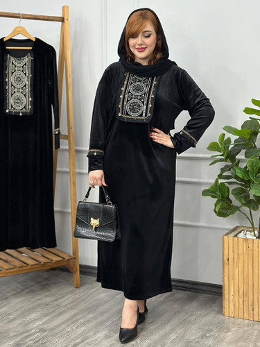 پیراهن بلند زنانه مخمل مدل رویال جنس مخمل ارسال رایگان