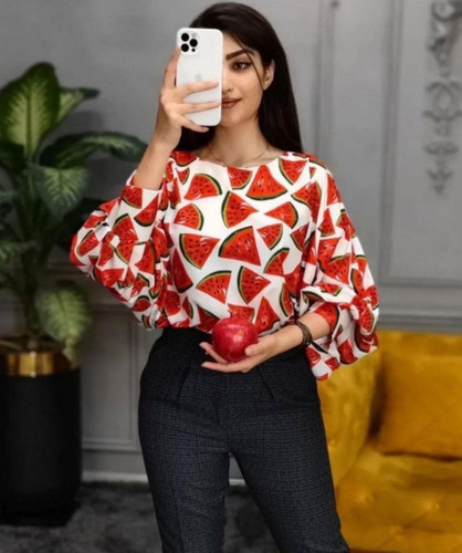 شومیز کیمونو قواره دار زنانه برای شب یلدا جنس بوگاتی باکیفیت سایزبندی فری سایز 38تا48