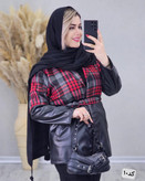 پالتو ترکیبی زنانه مدل پرواز جنس چرم و پشمی
