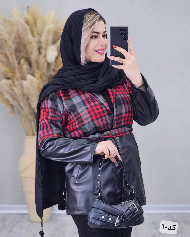 پالتو ترکیبی زنانه مدل پرواز جنس چرم و پشمی