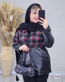 پالتو ترکیبی زنانه مدل پرواز جنس چرم و پشمی