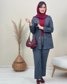 کت شلوار ت مخمل کبریتی زنانه