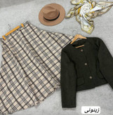 کت دامن مخمل کبریتی ریز