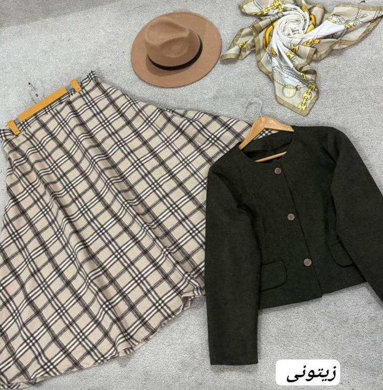 کت دامن مخمل کبریتی ریز