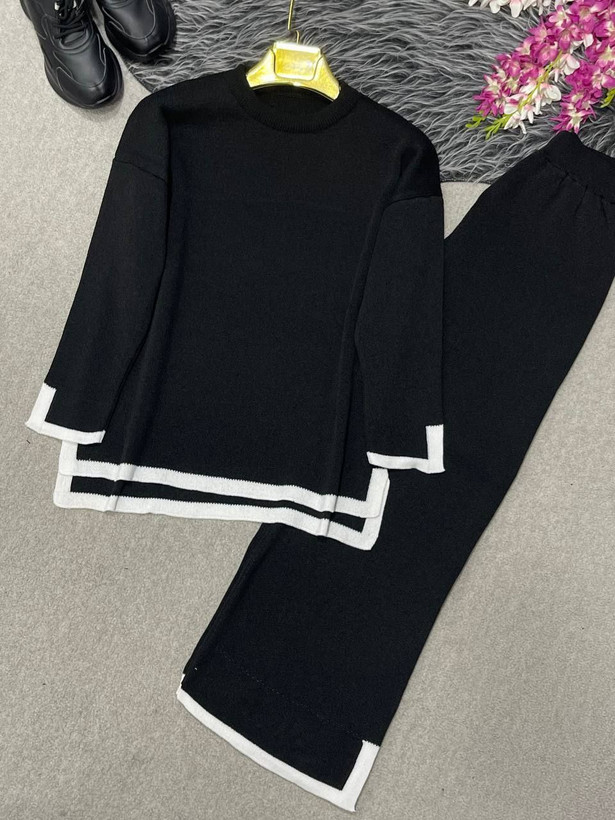 خرید بلوز شلوار بافت زنانه رنگ مشکی