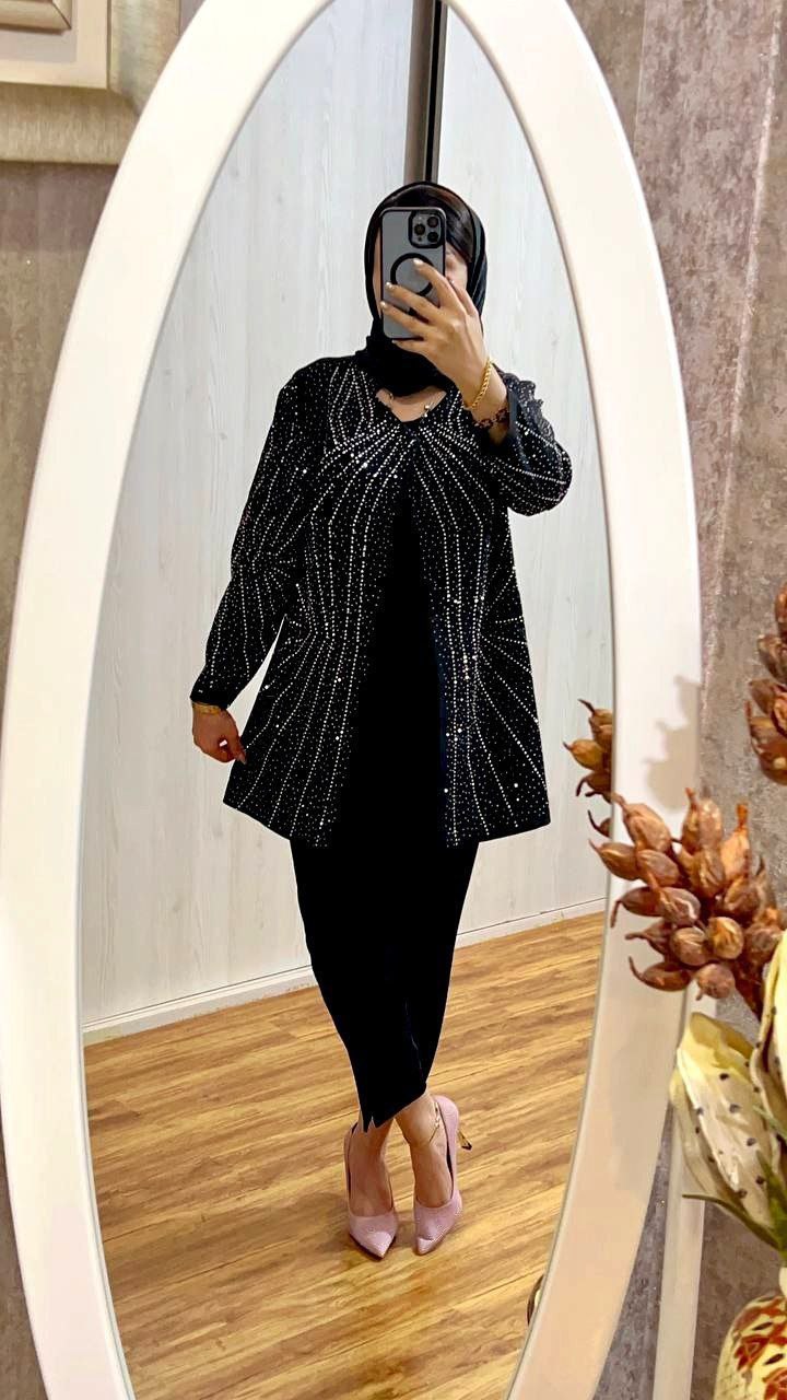 کت نگین دار مجلسی زنانه