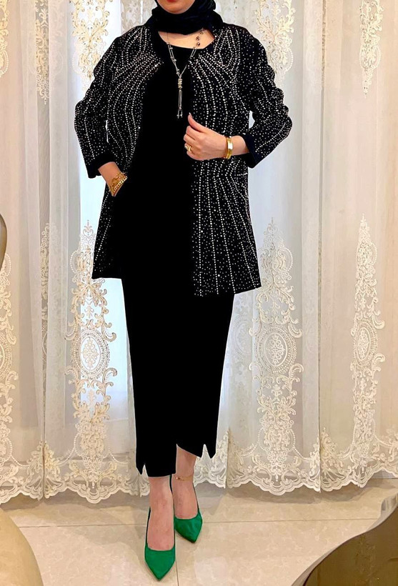 خرید انلاین کت مجلسی نگین دار زنانه