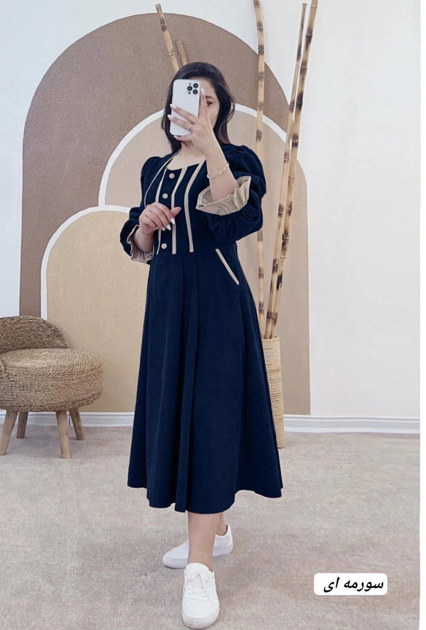 پیراهن عروسکی زنانه ارکیده جنس مخمل کبریتی