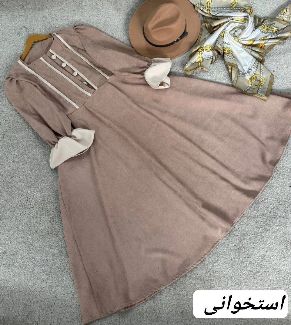 پیراهن عروسکی زنانه ارکیده جنس مخمل کبریتی