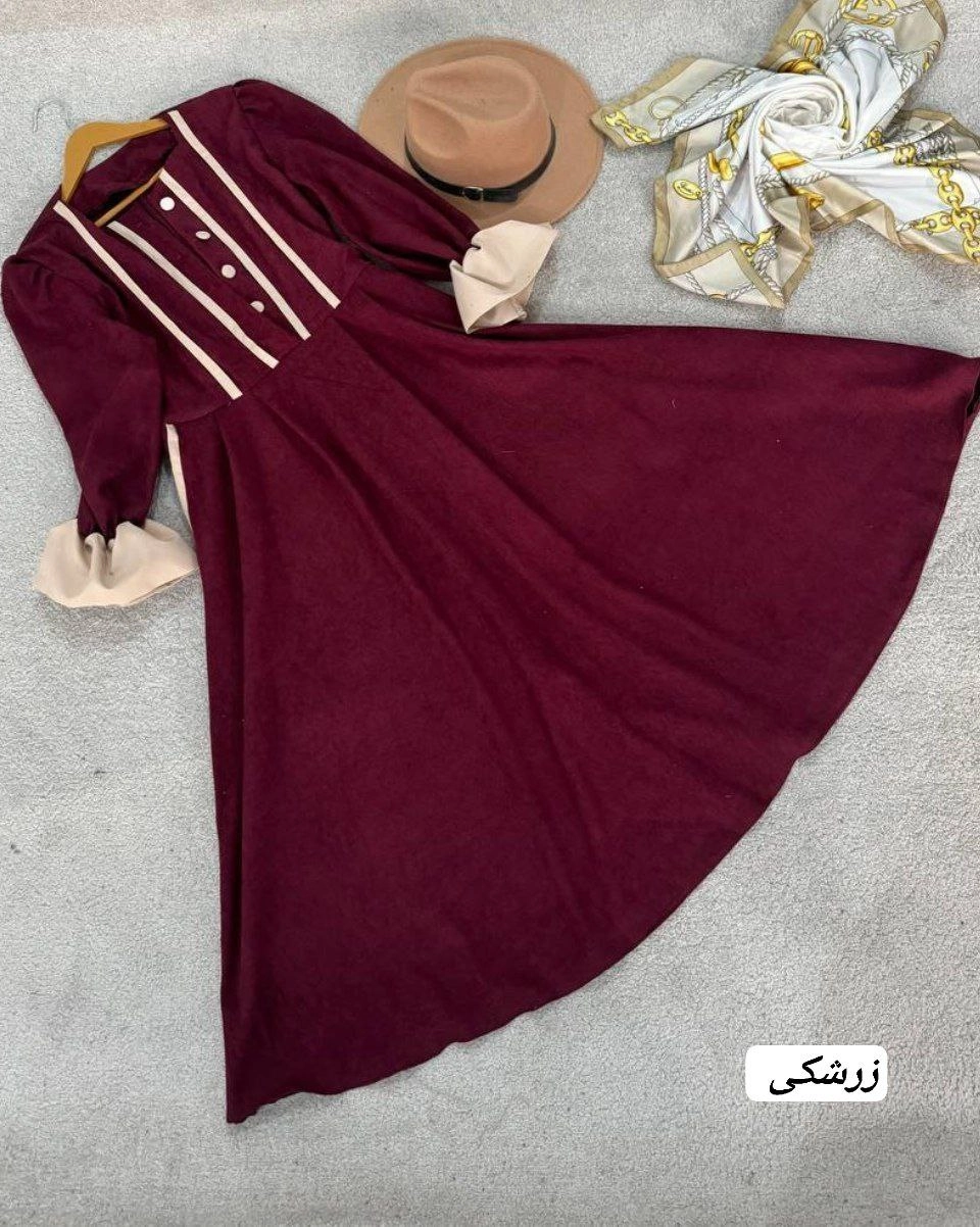 پیراهن عروسکی زنانه ارکیده جنس مخمل کبریتی
