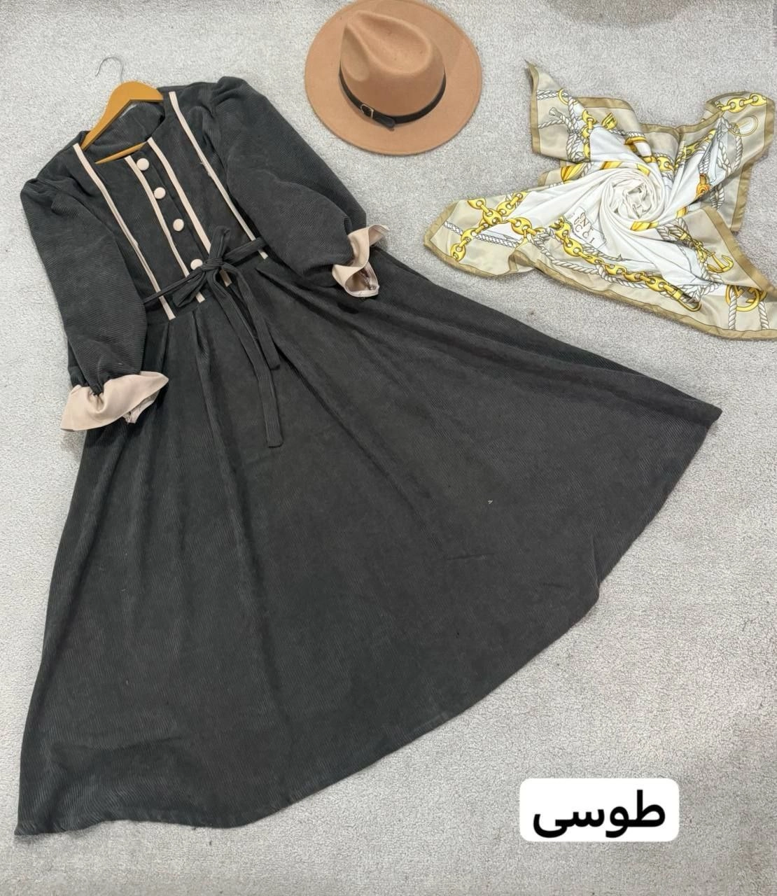 پیراهن عروسکی زنانه ارکیده جنس مخمل کبریتی