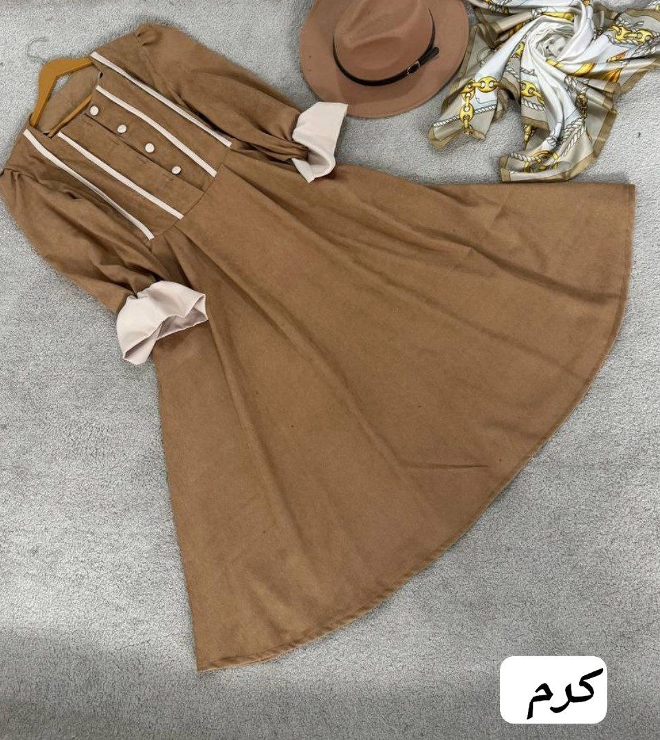پیراهن عروسکی زنانه ارکیده جنس مخمل کبریتی