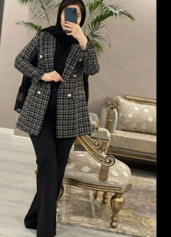کت تک مزونی شانل زنانه مدل پرستو ویژه عید جنس شانل ترک