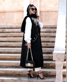 لباس سه تیکه مشکی پس سفید زنانه