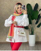 شومیز سفید زنانه کاربردی تنخور شیک و عالی جنس تترون