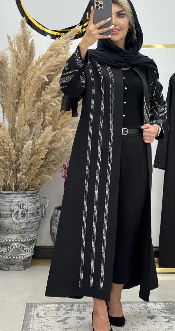مانتو بلند زنانه کار شده