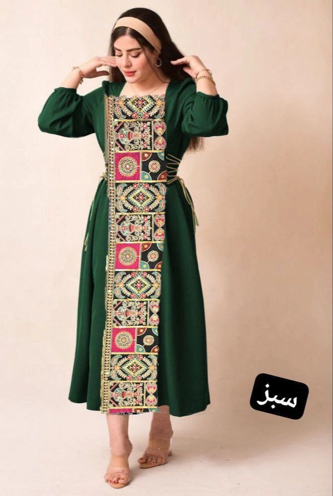 پیراهن بلند زنانه مدل لورا جنس مازراتی و سوزندوزی