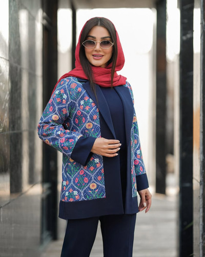 ست مانتو شلوار زنانه مدل هازال جنس مازراتی