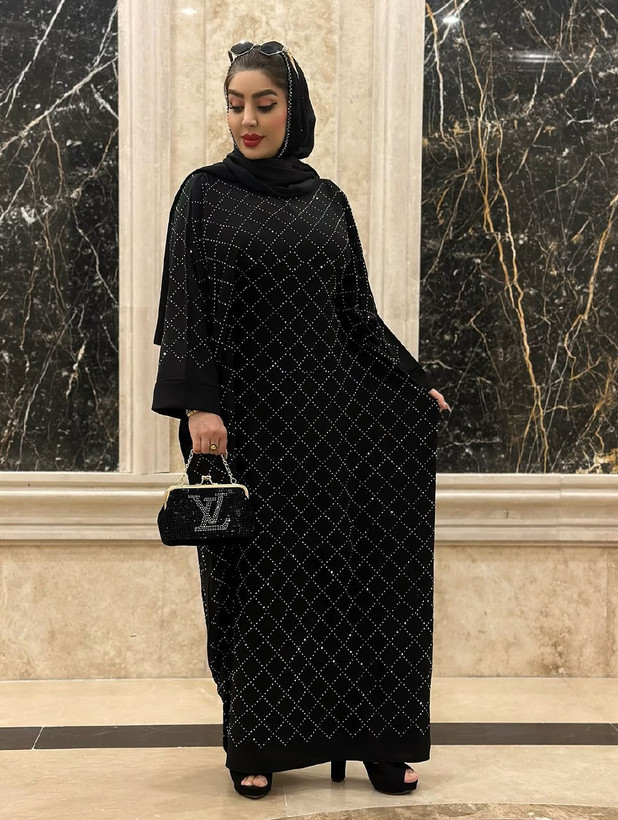 مانتو بلند زنانه نگین دار با درخشش