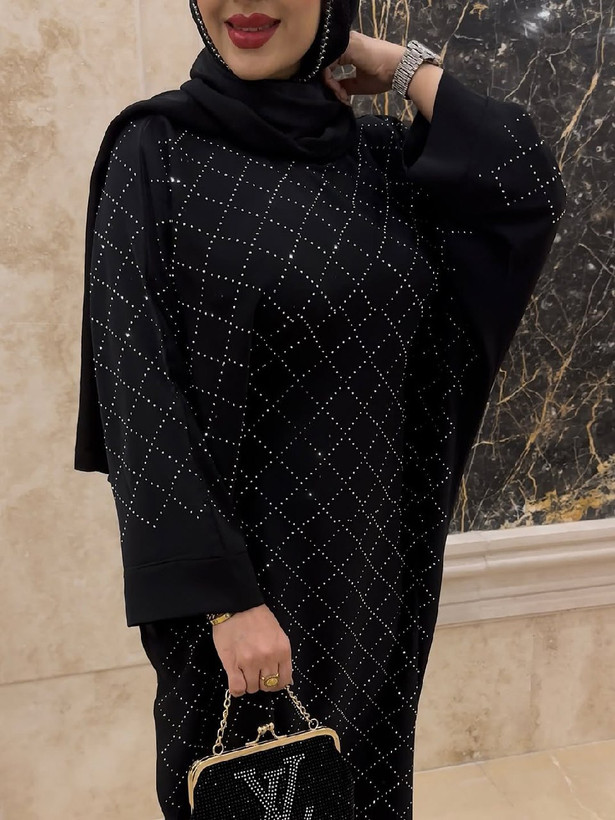 عبای زنانه مجلسی نگین دار