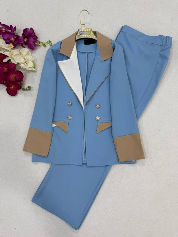 کت شلوار زنانه رنگ آبی