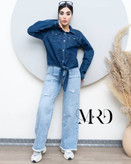 شومیز جین زنانه گره ای