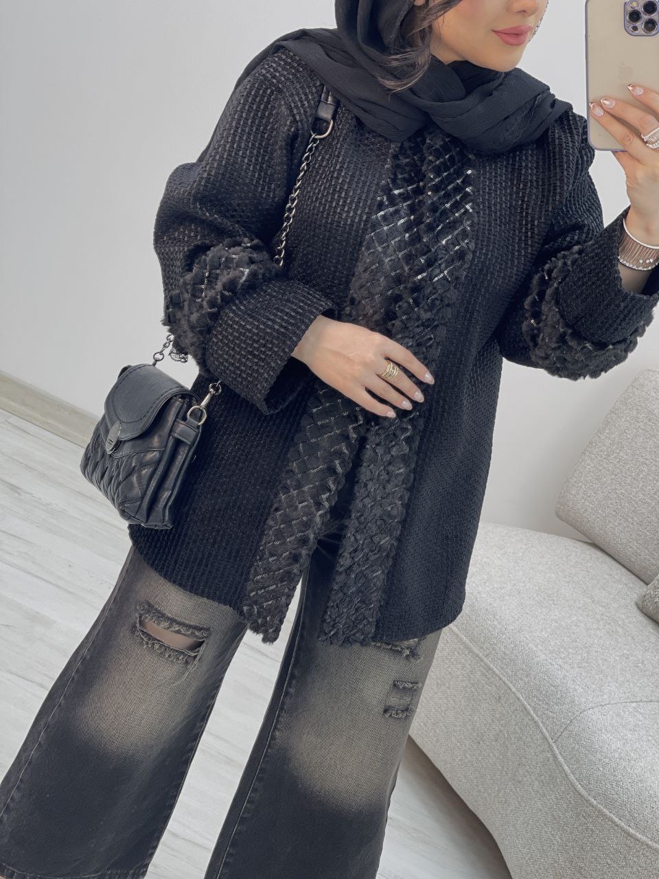 کت پشمی کوک دوزی