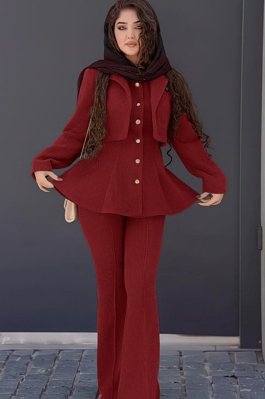 ست مخمل کبریتی زنانه