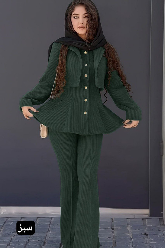 خرید مانتو شلوار مخمل زنانه