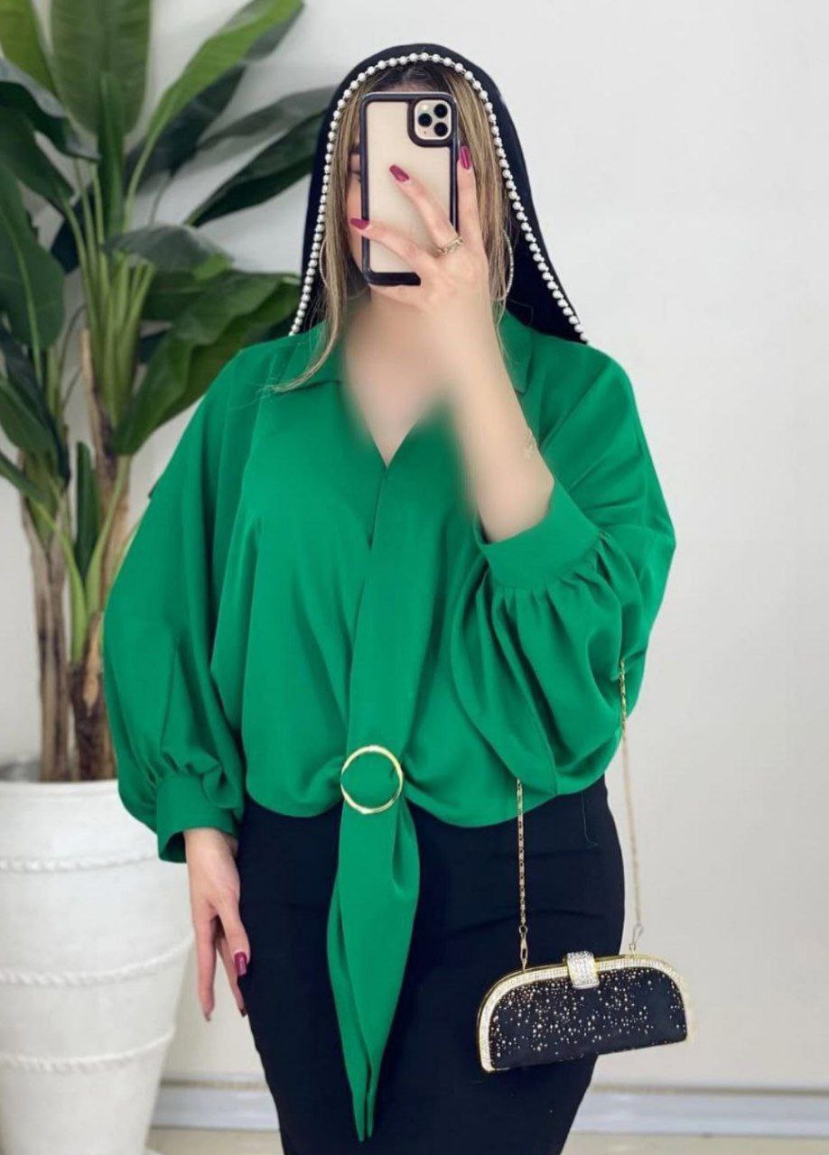 شومیز گره ای زنانه رنگ قرمز