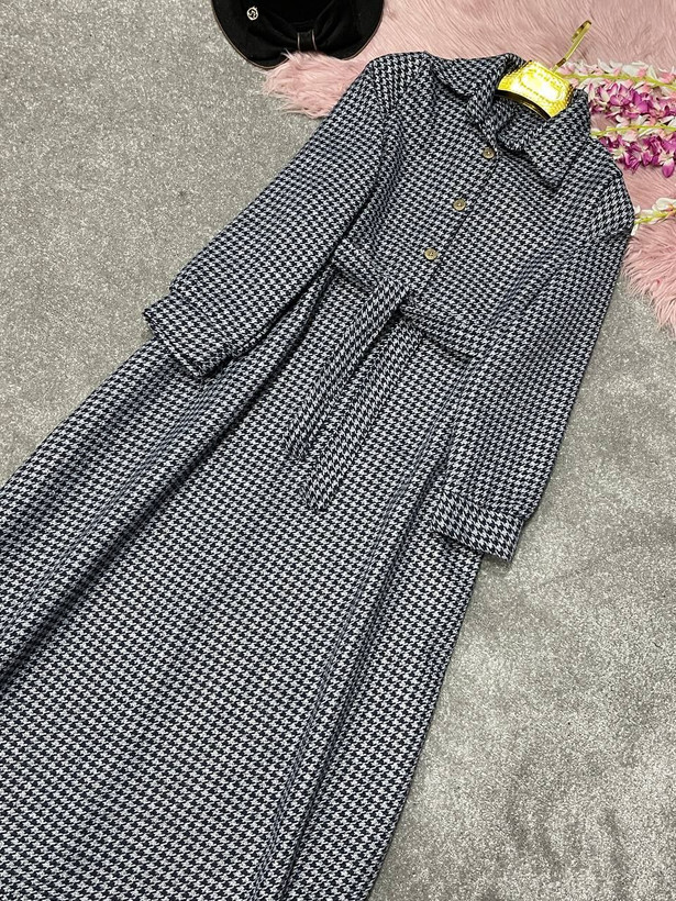 خرید مانتو کفتان بلند پشمی