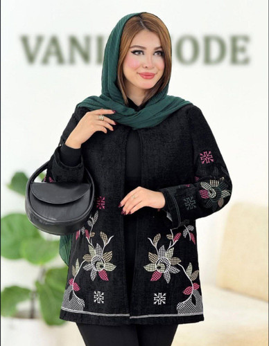 کت مخمل گلدوزی شیک زنانه