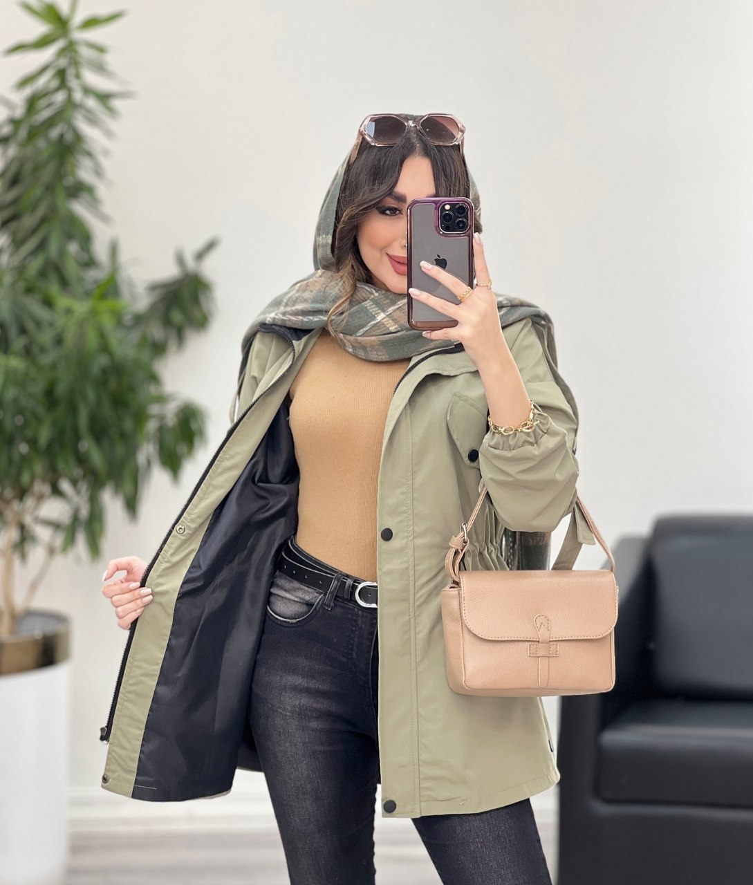 مانتو بارونی زنانه مدل هلیا جنس تی سی و آستر
