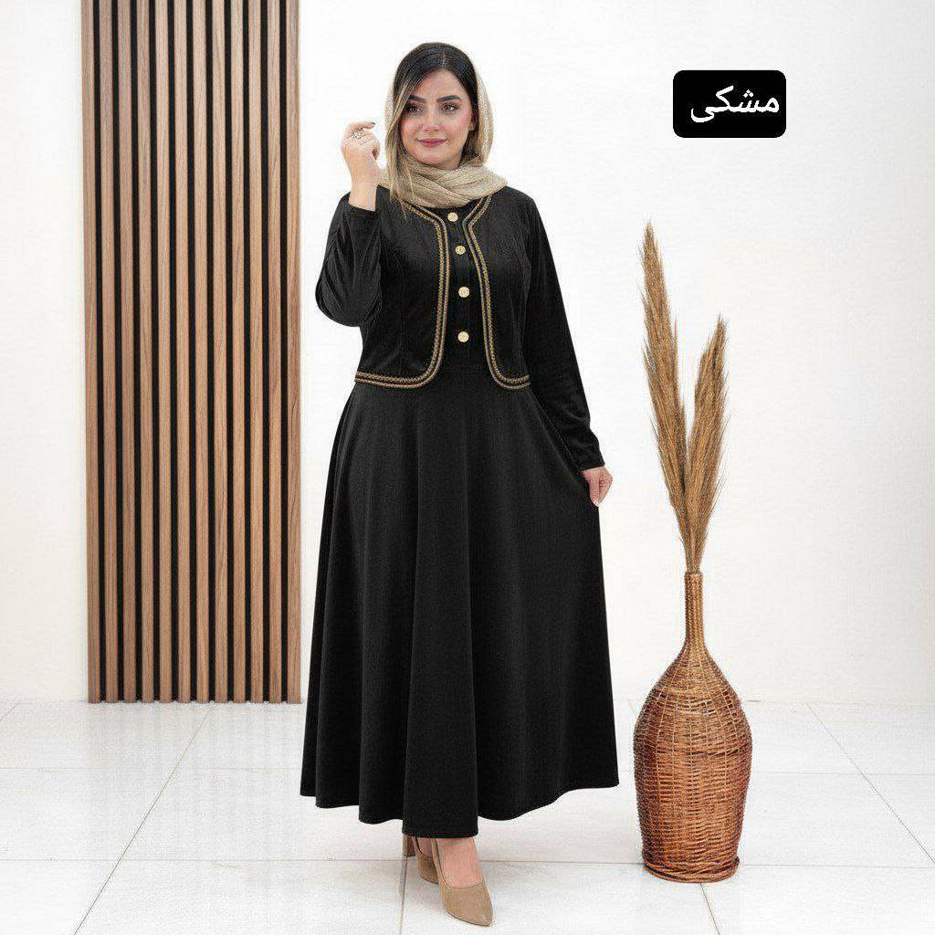 کت سارافون زنانه مدل الیزابت جنس مخمل کره ای سایزبندی فری 38تا46