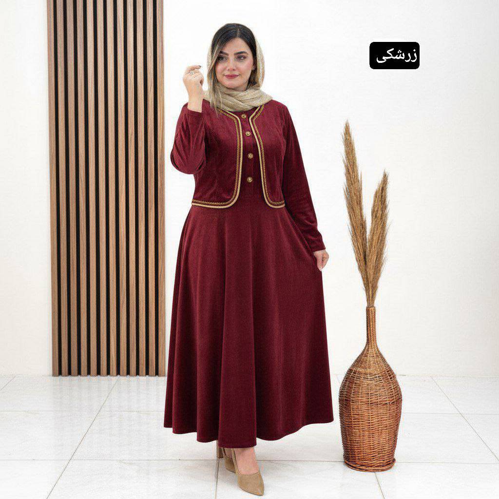کت سارافون زنانه مدل الیزابت جنس مخمل کره ای سایزبندی فری 38تا46