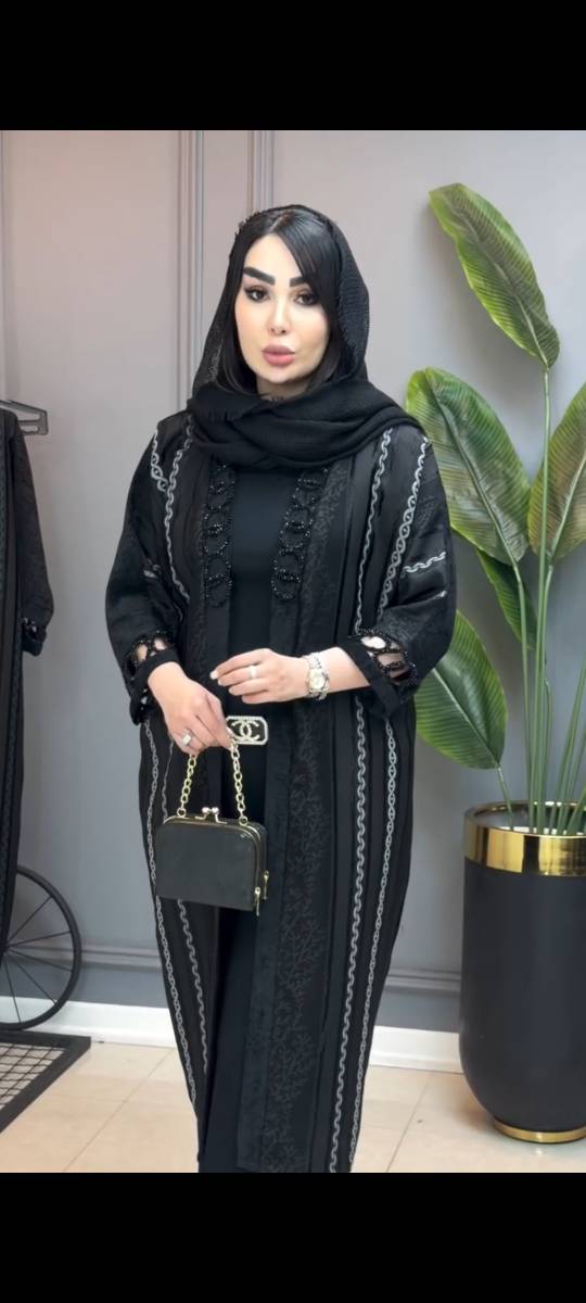 مانتو یقه کریشه زنانه جنس حریر ژاکارد سایزبندی فری 38نا 48